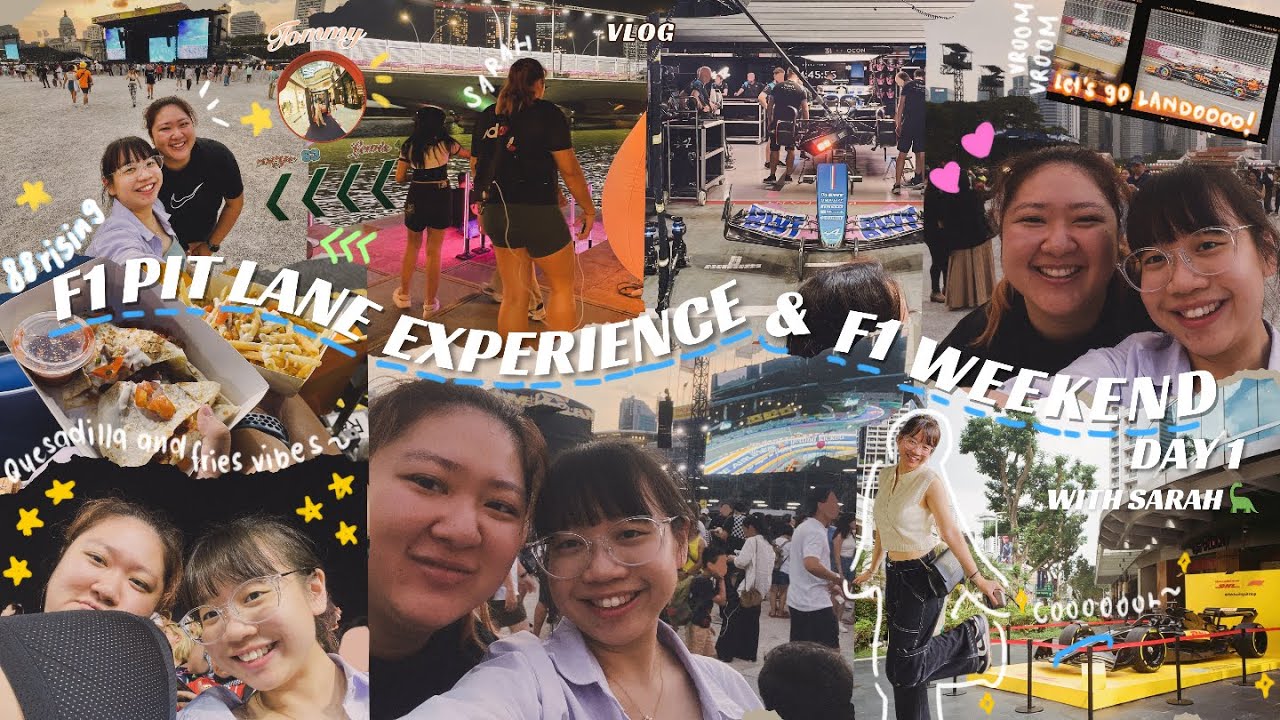 VLOG || 🏁 F1 PIT LANE EXPERIENCE &  F1 SG GP 2023 DAY 1 with sarah 🦕