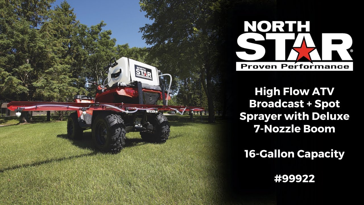 NorthStar 26-Gallon High Flow ATV Broadcast + Spot Sprayer with Deluxe 7-Nozzle Boom Model #99922