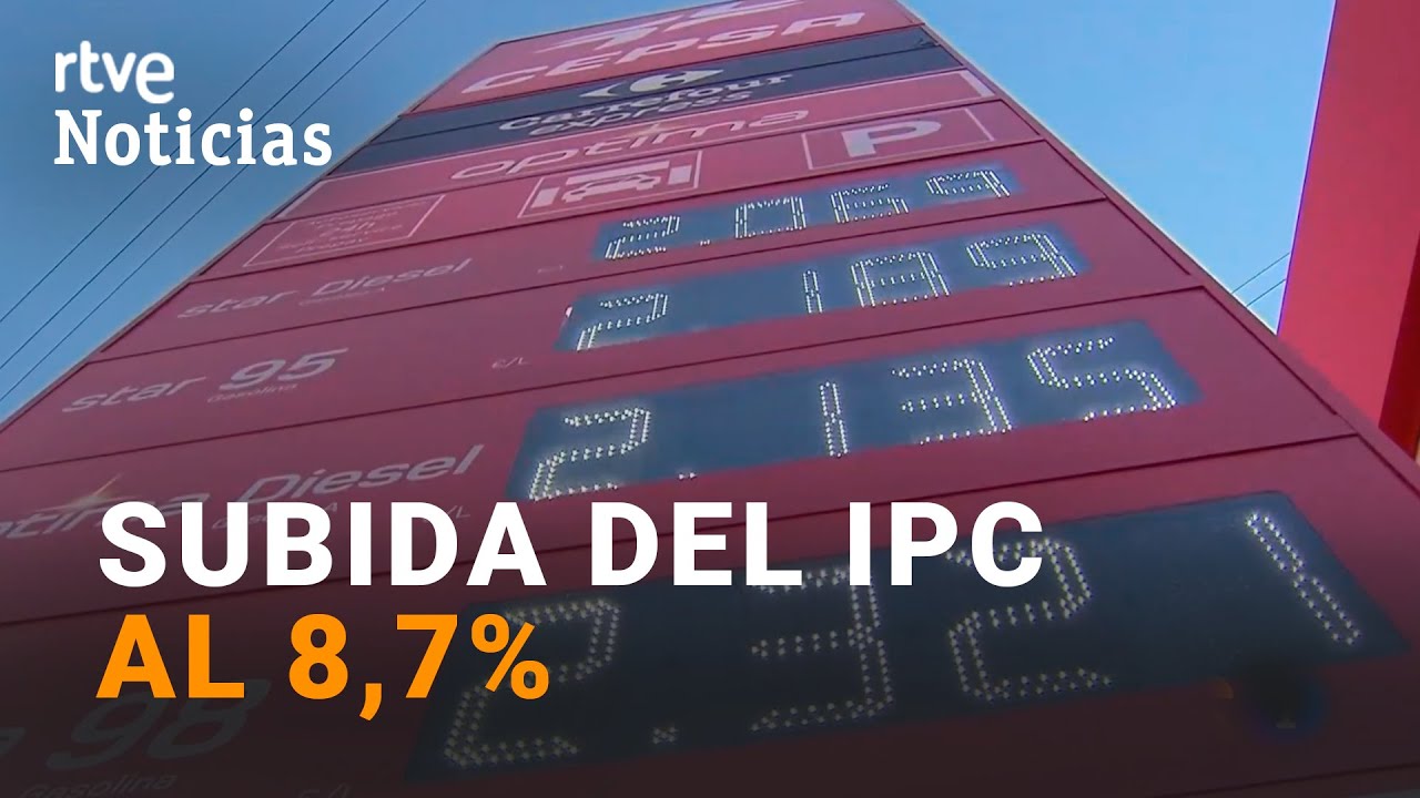 El IPC repunta en MAYO hasta el 8,7% por el ENCARECIMIENTO de CARBURANTES y ALIMENTOS | RTVE