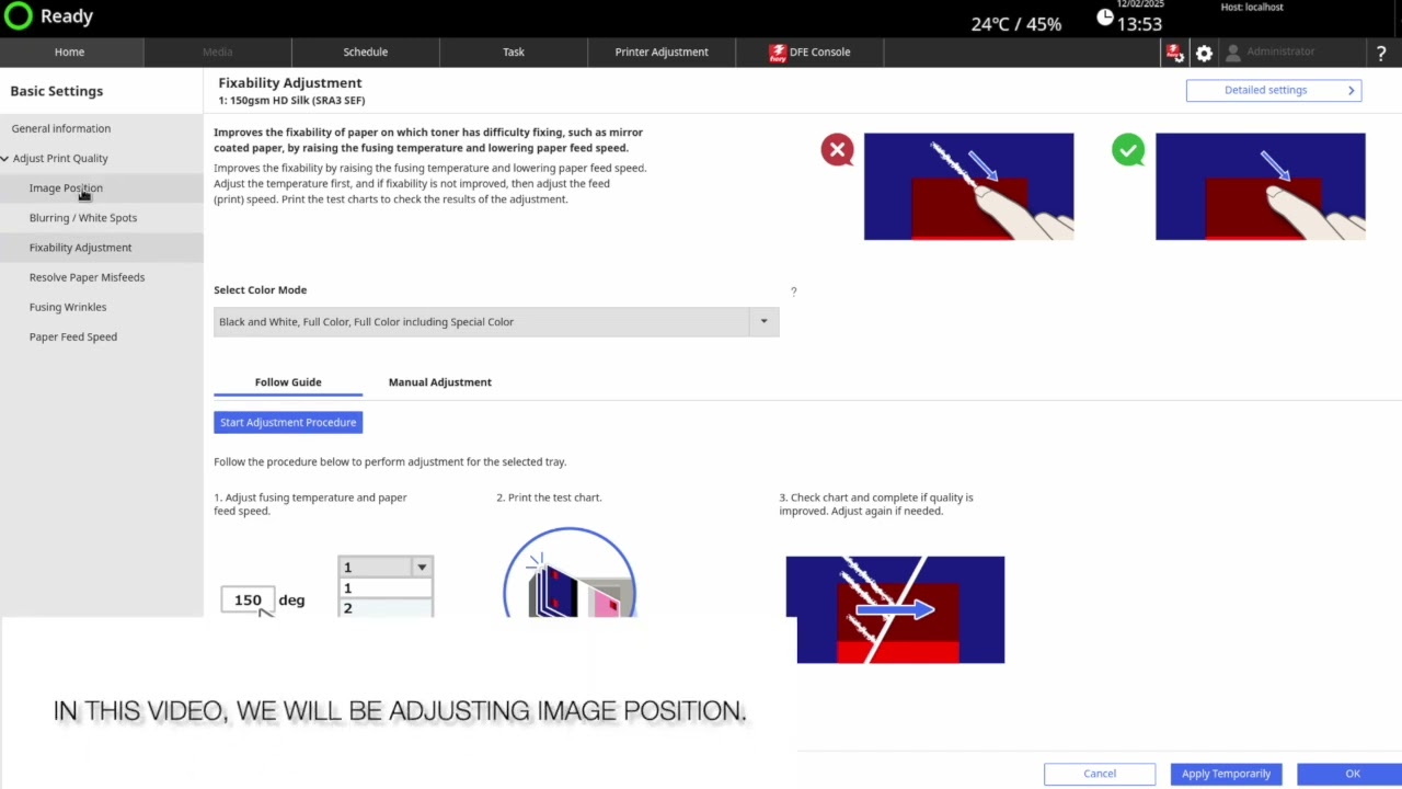 RICOH Pro C7500 - Auto Adjusting Image Position 1