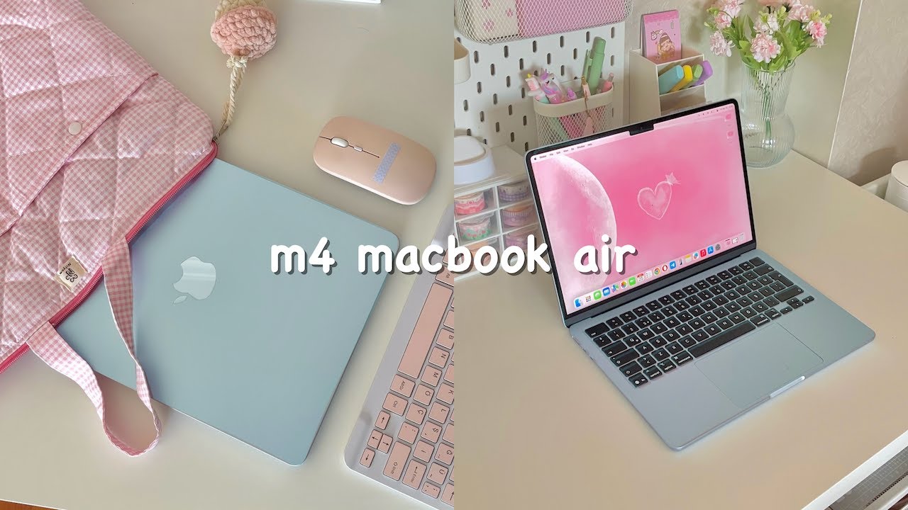 небесно-голубой m4 macbook air распаковка! 🩵 ︱аксессуары и настройка︱