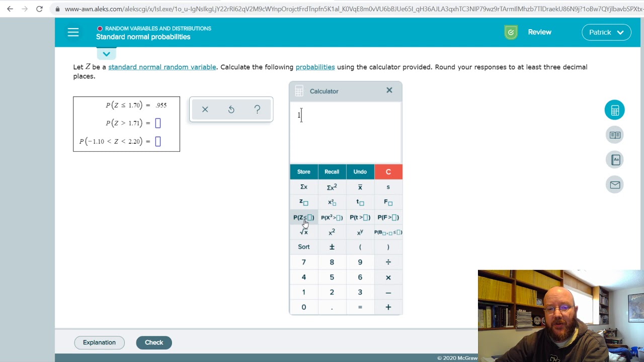BUSAD265 Ch 7 Standard Normal Probabilities