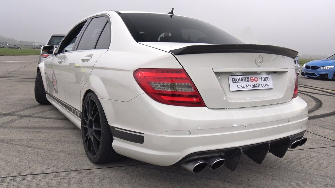 Mercedes-Benz C63 AMG with Eisenmann Exhaust! REVS + DRAG RACE!