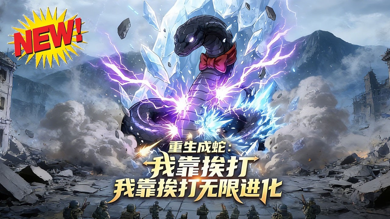 ⚡【新番速递】《重生成蛇：我靠挨打无限进化》废土危机四伏，黑蟒重生觉醒沙包系统，凭挨打变强，救下机械少女艾达，建生态庇护所，守护弱小、打破压迫！#末世 #系统 #逆袭 #爱看动漫
