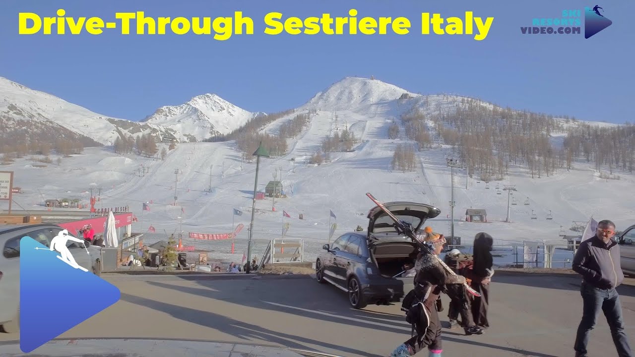 Drive Through Sestriere ski resort in Italy