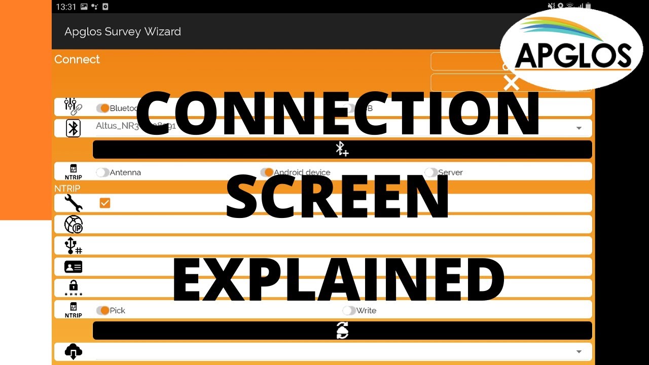 Land Survey App for Android - Part 9: Connection Screen Explained