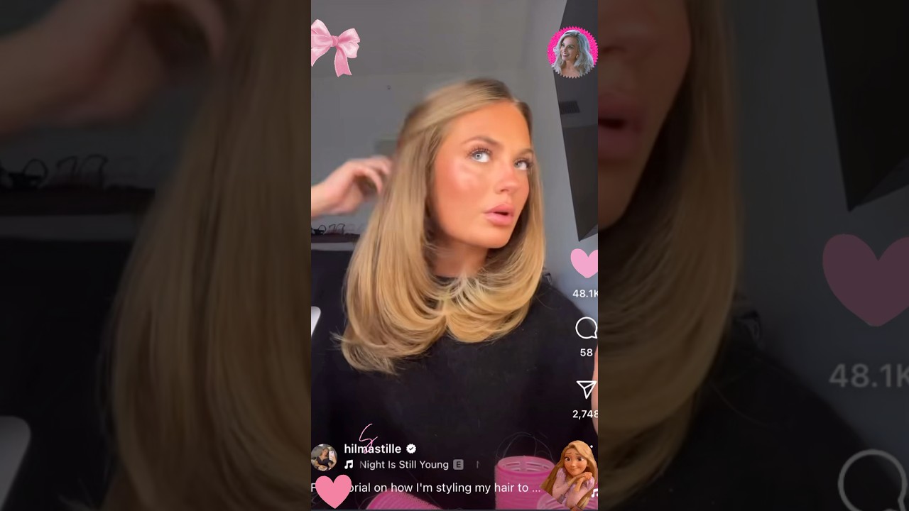 Hilma Stille - Pink Hair Curlers Hair Makeover:) So cute! ✨👩🏼🩷✨