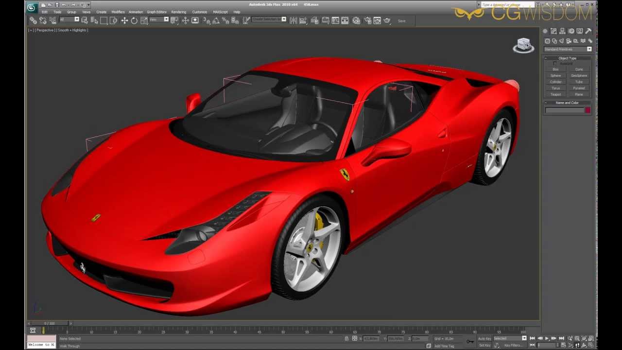 Modelowanie samochodu - Ferrari 458 - Omówienie kursu - 3ds max - vray - CGWISDOM.PL
