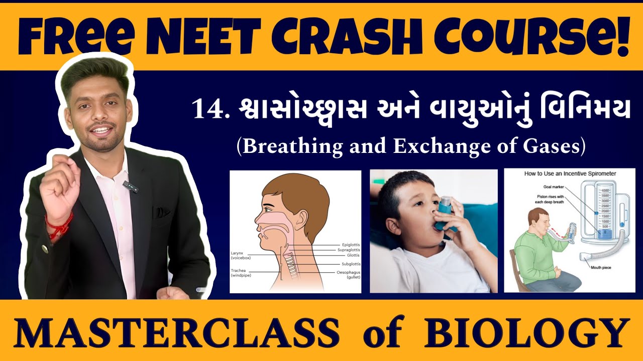Masterclass of Biology | NEET Crash Course Gujarati | Breathing and Exchange of Gases in Gujarati