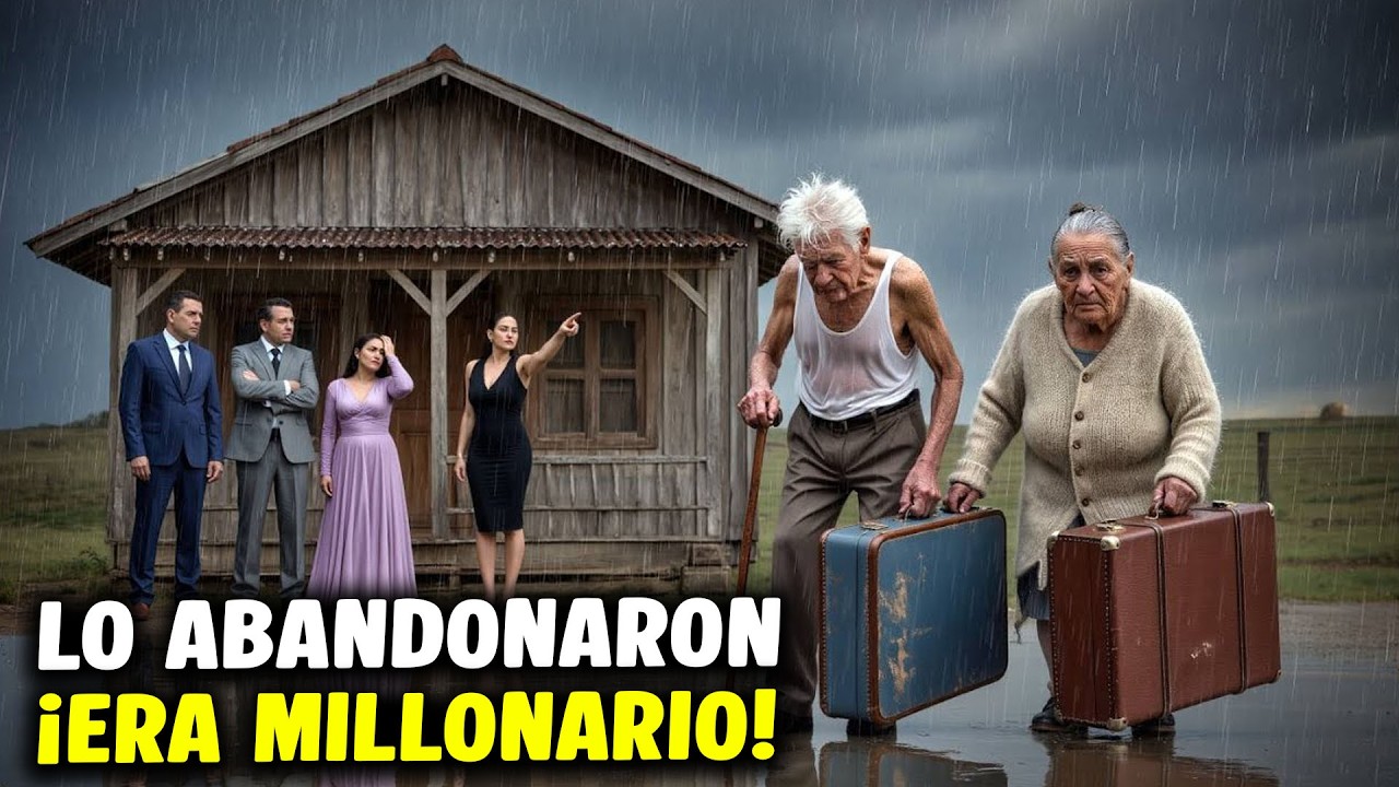 Sus Hijos Los Abandonaron Bajo la Lluvia… Pero el Anciano Tenía un Secreto Millonario