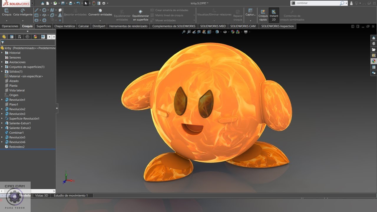 como dibujar a kirby en 3d