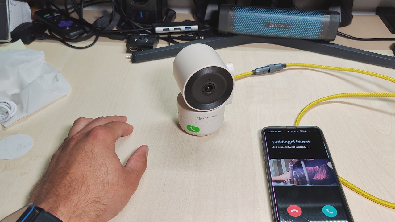 SYMYNELEC 2K Überwachungskamera mit KI Bewegungs Tracking Sirene 5GHz 2,4GHz IR Nachtsicht Security
