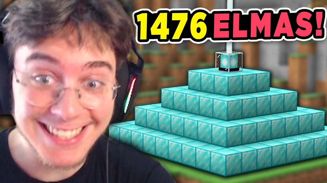 1476 Elmastan Piramit Yaptım! (Video Dışı Maden Yok :P) | Minecraft Hardcore 3