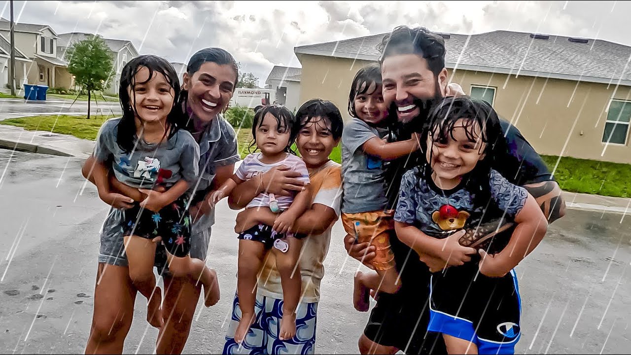 Primeiro Banho de Chuva em família aqui na FLÓRIDA 🇺🇸