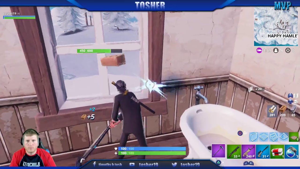 Tosher.0 playing Fortnite Ninja Style