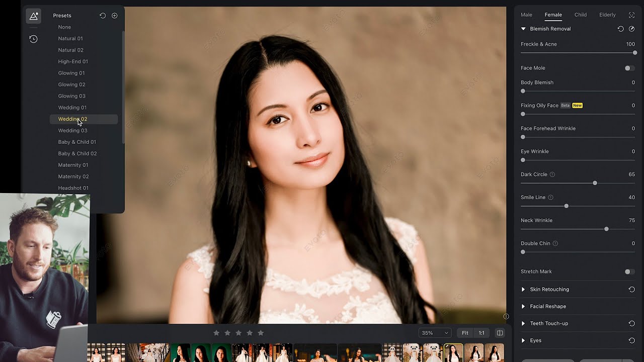 Wedding Batch Skin Retouching in 2 Minutes | Evoto AI Review