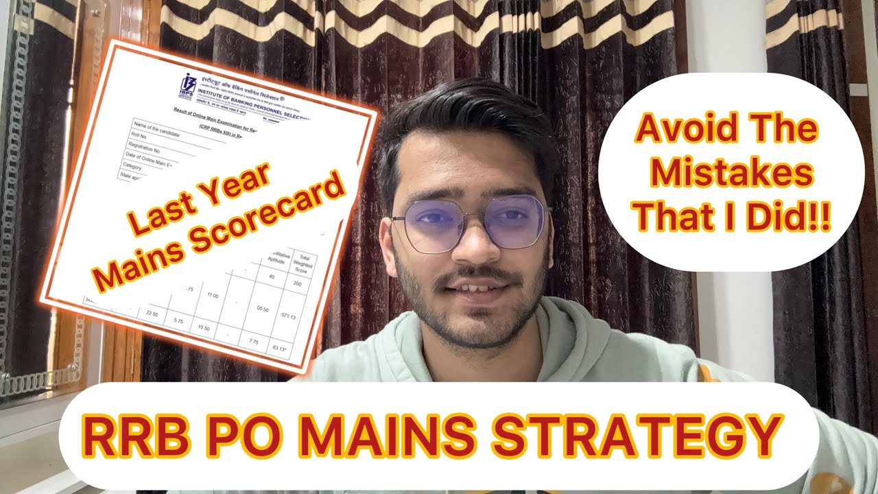 RRB PO MAINS STRATEGY ✅ || Last Year Mains Scorecard 🎯 || Avoid The Mistakes That I Did !! 😅 #rrb 