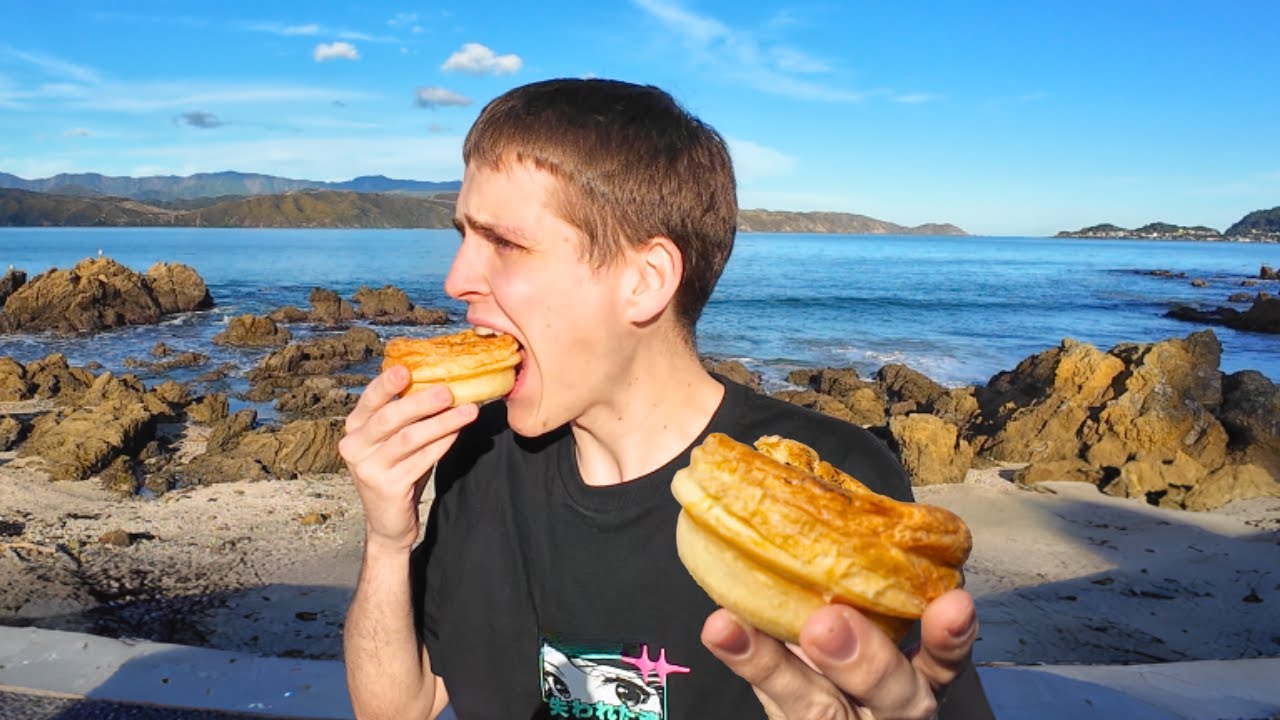 AMERICAN tries NEW ZEALAND PIES!!!