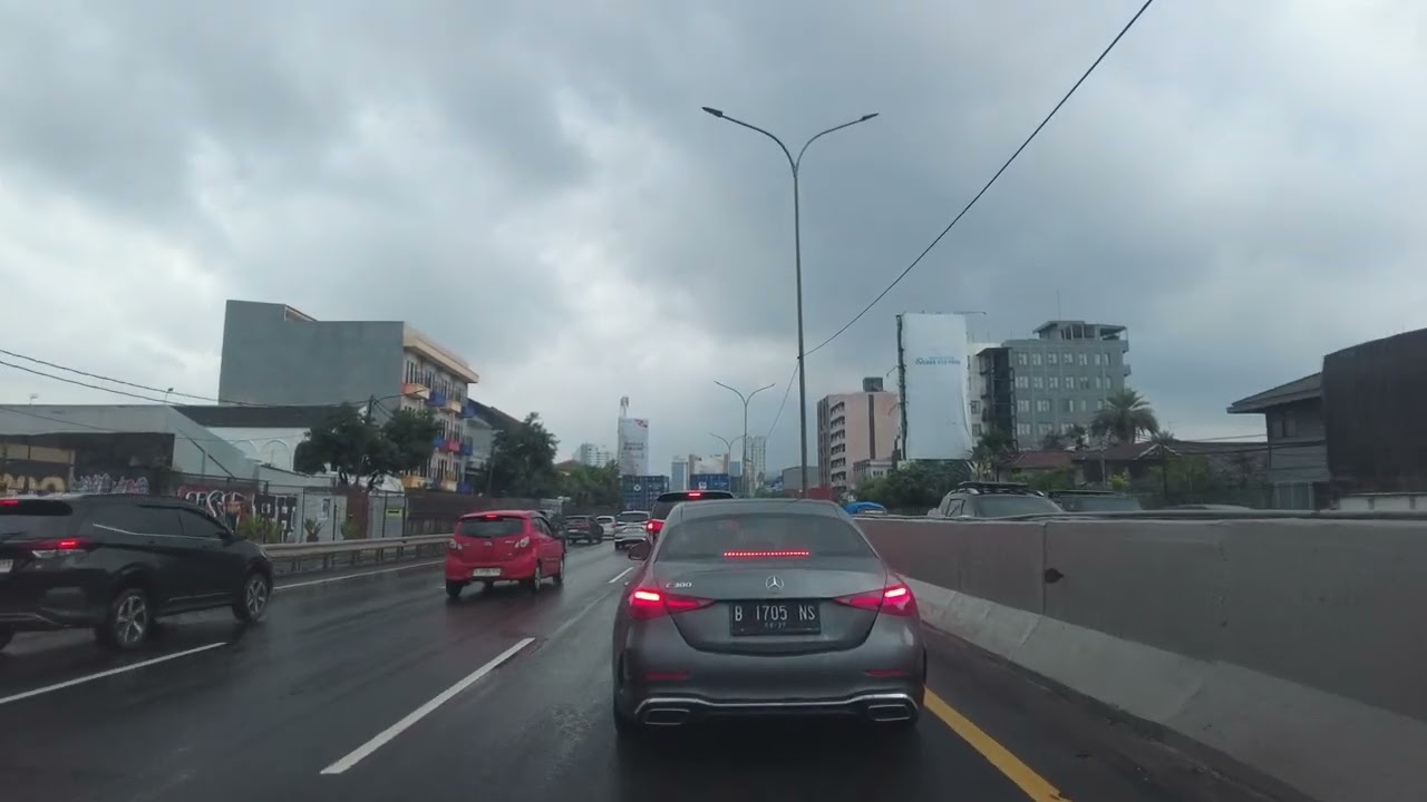 Driving from Balikpapan Street Petojo Central Jakarta to North Meruya West Jakarta