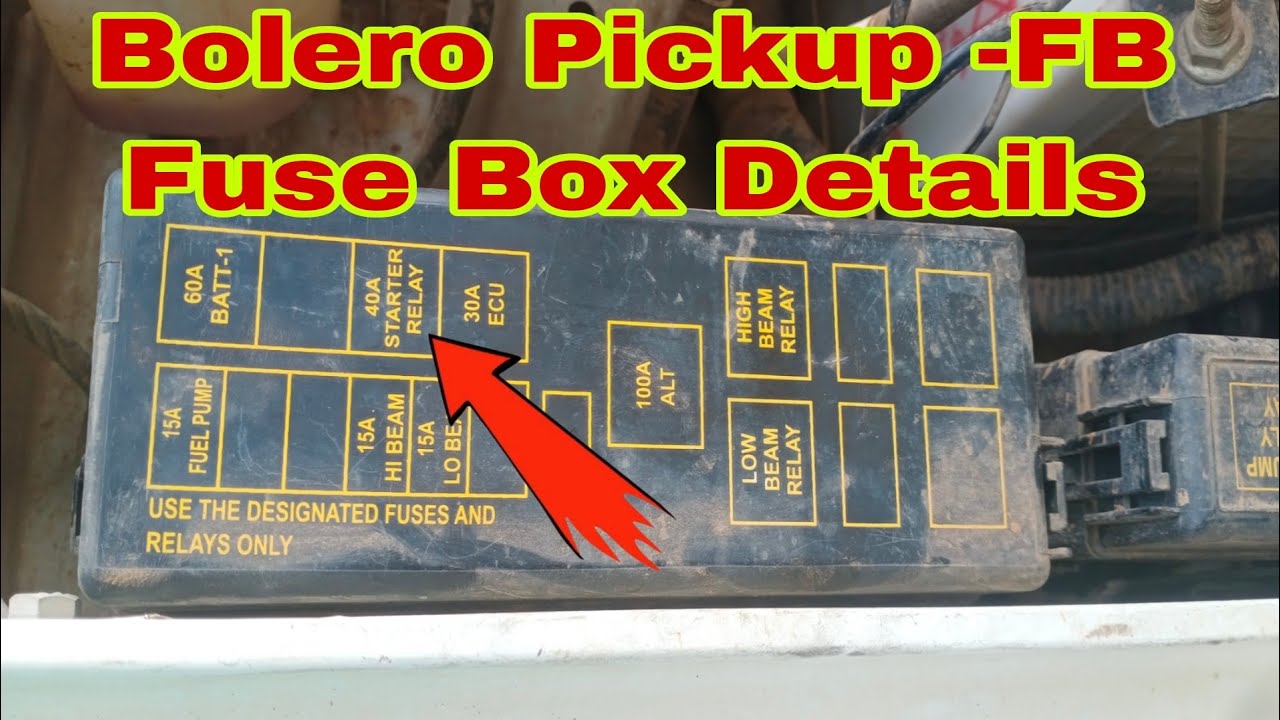 Bolero 💯✅ Pickup Fb Fuse Box Details | Bolero Pickup Fuse Box #fuse #mahindra #bolero