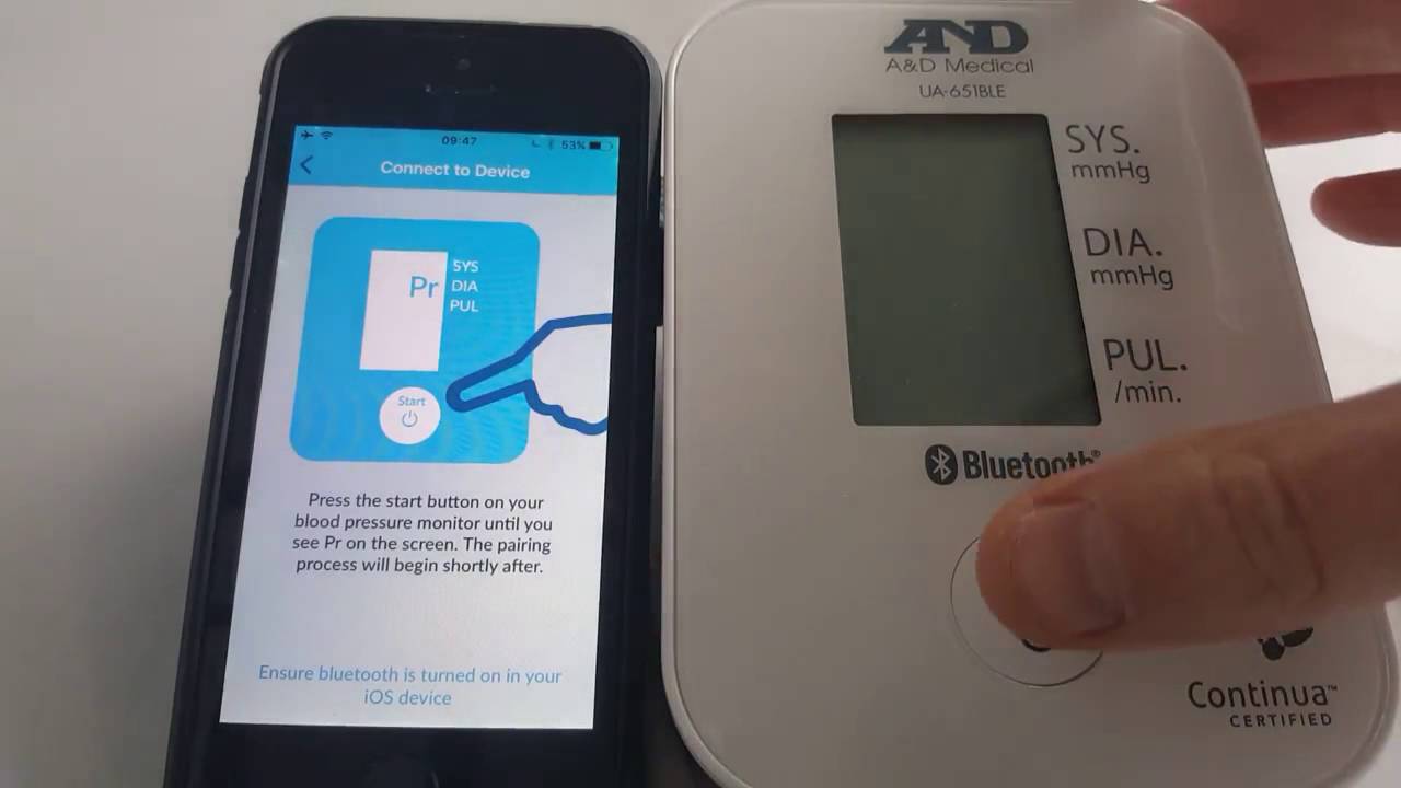 patientMpower Blood Pressure monitor pairing