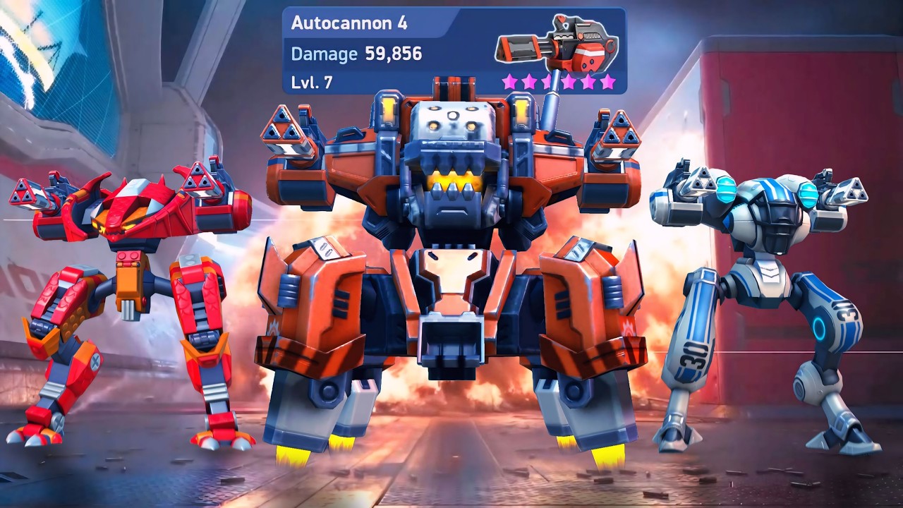 MAX Auto Cannon 4 with Vortex Stalker Cheetah - Mech Arena
