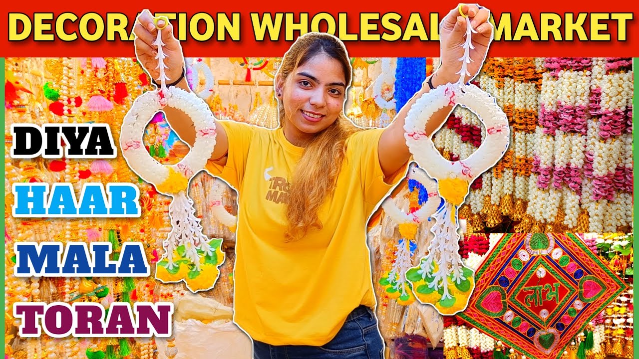 10Rs Mala Haar Toran Diwali Diya Flowers Decoration Wholesale Market Mumbai|Bhuleshwar Market Mumbai