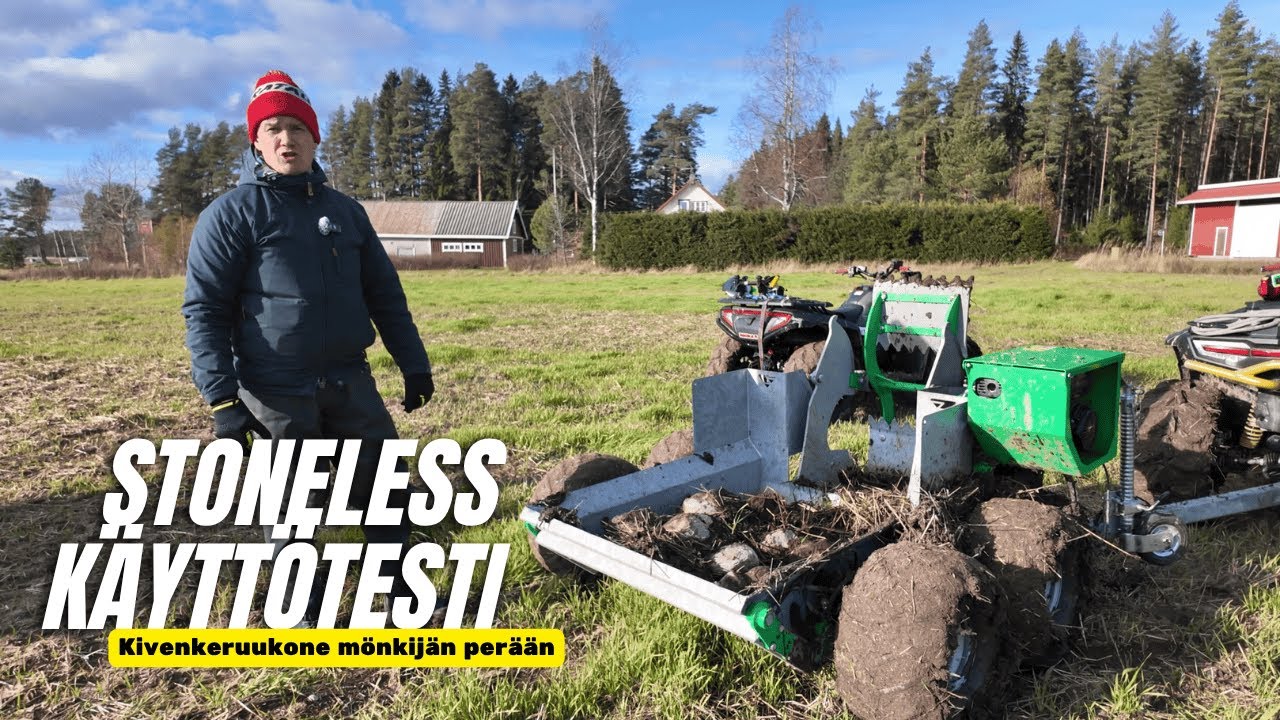 Stoneless kivenkeruukoneen testi | Miten onnistuu kivien keruu mönkijällä?