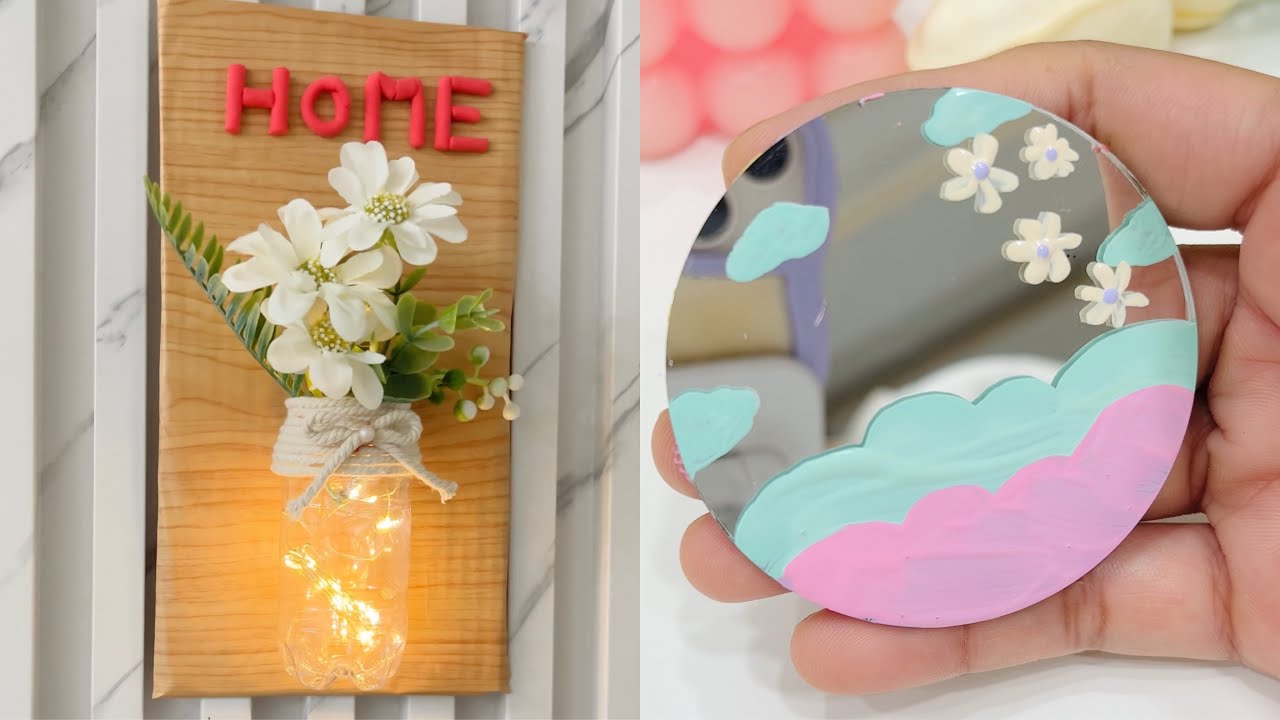 Best out of waste craft / aesthetic craft / Pinteresty mirror decor 