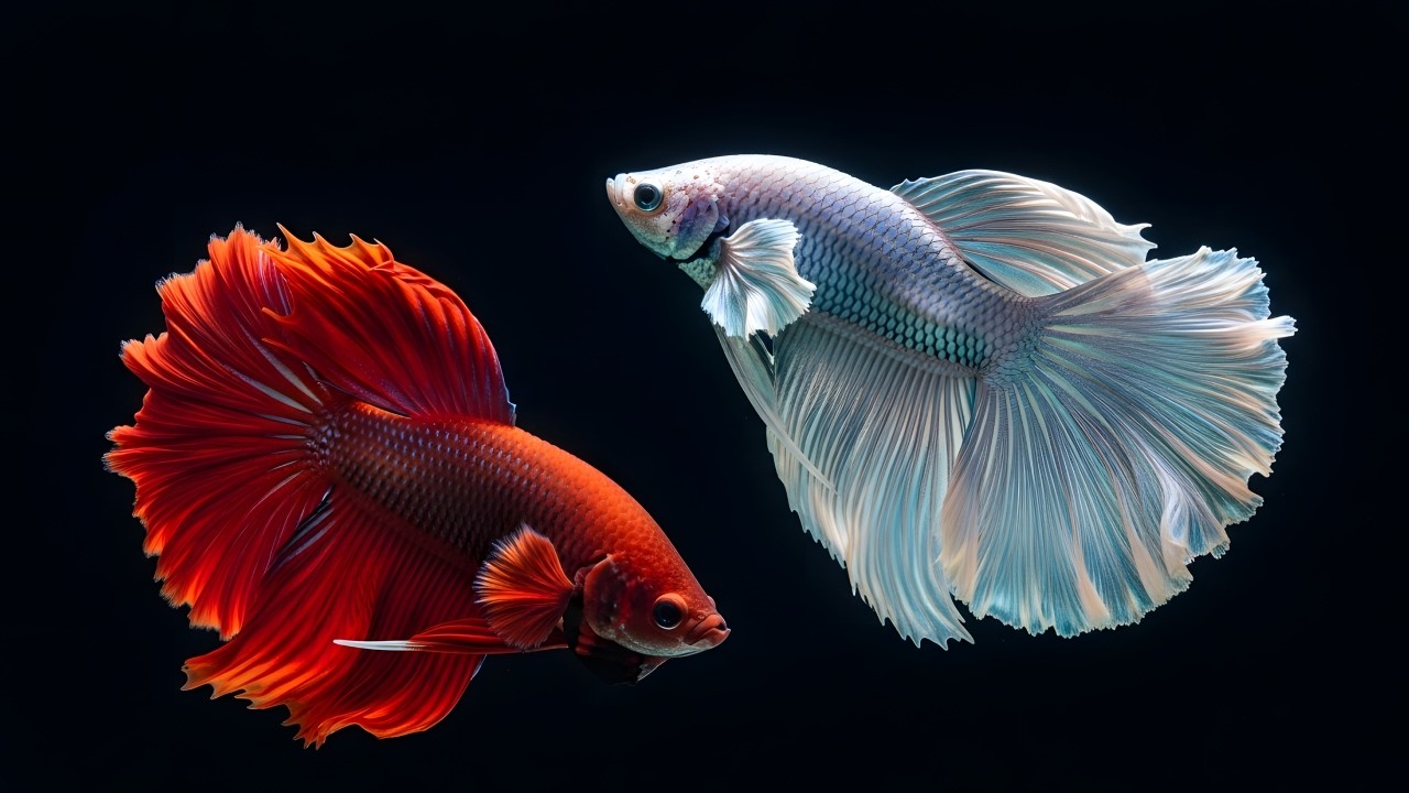 Serene Betta Fish in Darkness | Tranquil Aquarium Ambience for Stress Relief and Sleep