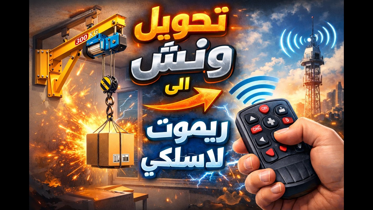 تحويل ونش منزلى صغير الى ريموت كنترول لاسلكى