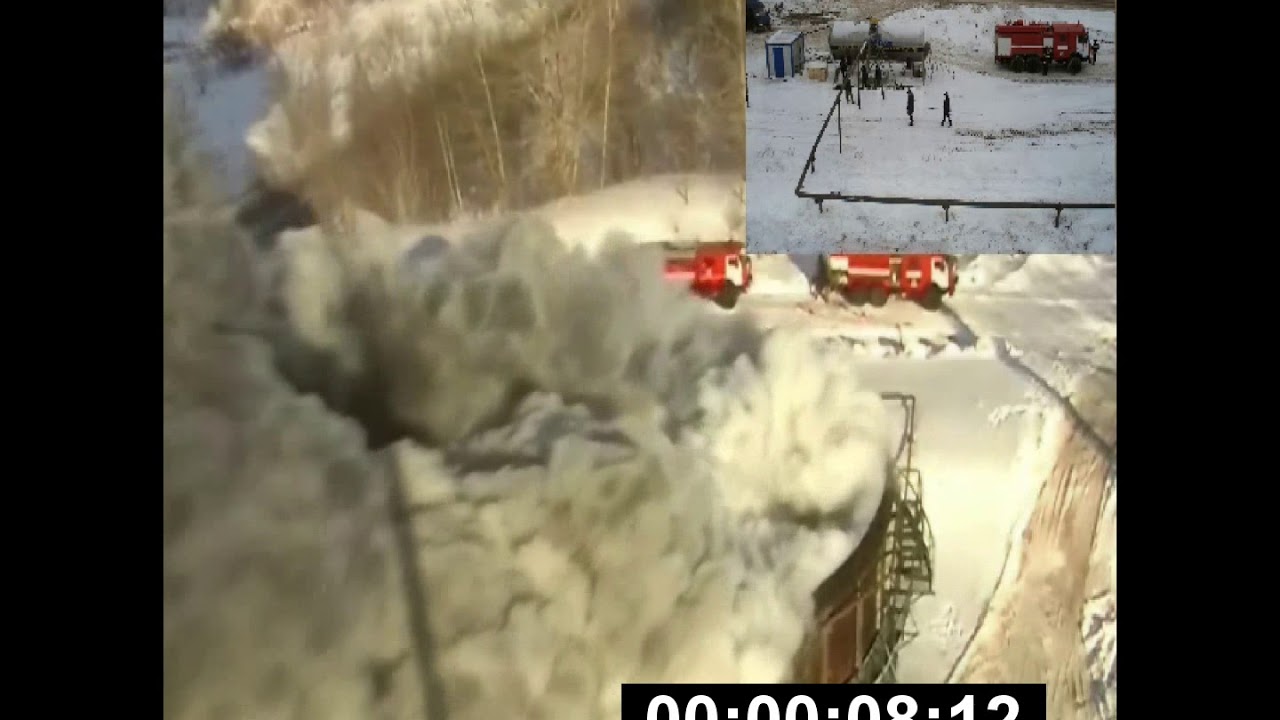 Испытания АУГП МИЖУ АРТСОК на РВС-5000 2011г. Газовое пожаротушение.