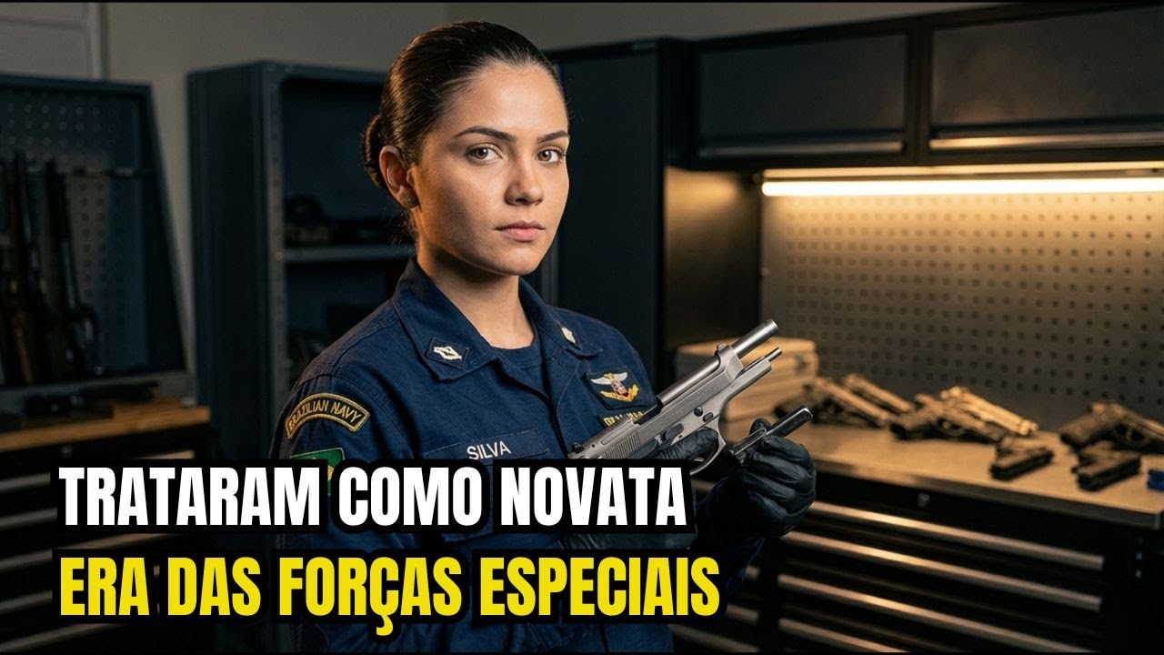 Mandaram A Novata Limpar As Armas — O Comandante Travou Ao Ver O Distintivo Do GRUMEC Nela