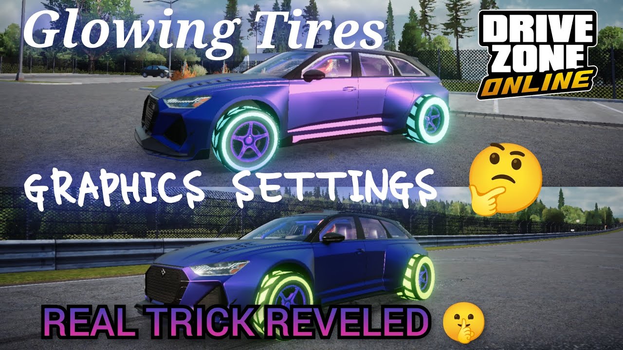 Glowing Tires Real Trick Revealed | Graphic Settings | how to glow tires in drive zone online
