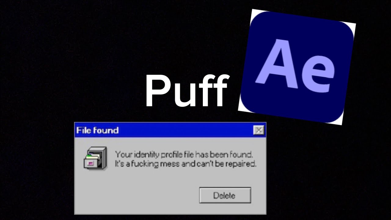 The word puff being warped and bounced around the screen 