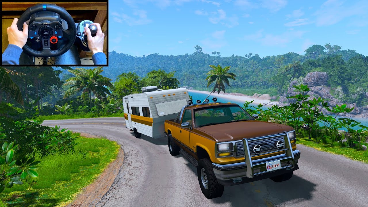 *REALISTIC* Caravan Road Trip! #3 - Jungle Rock Island | BeamNG.drive