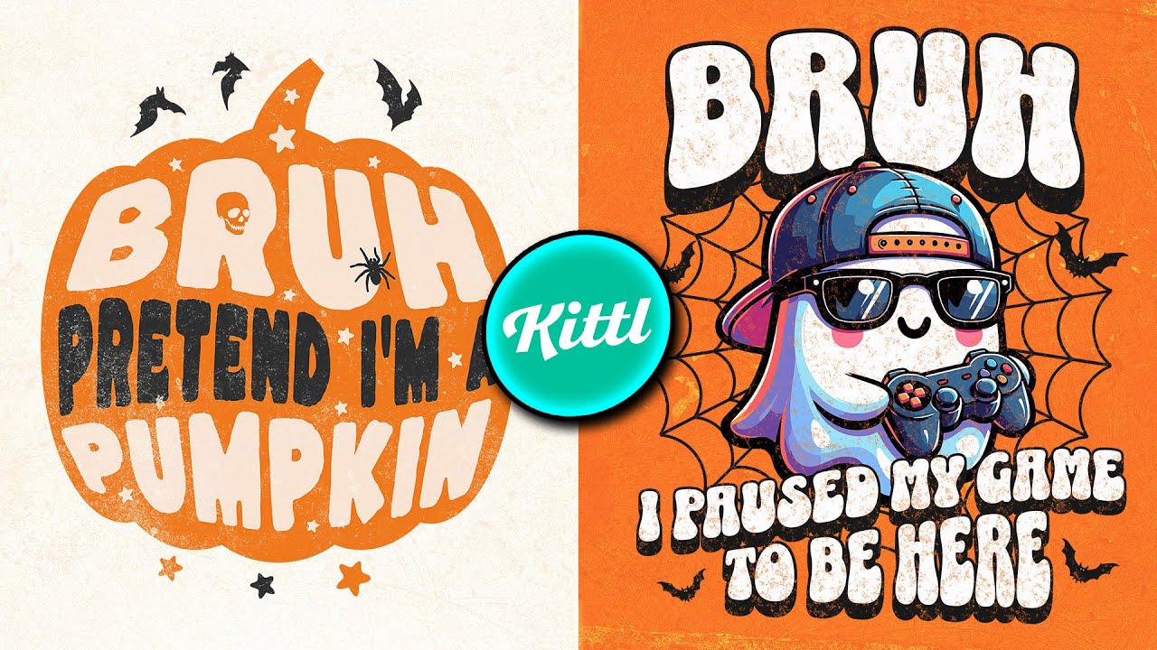 2 HALLOWEEN T-Shirt Designs, 1 Video (KITTL TUTORIAL)