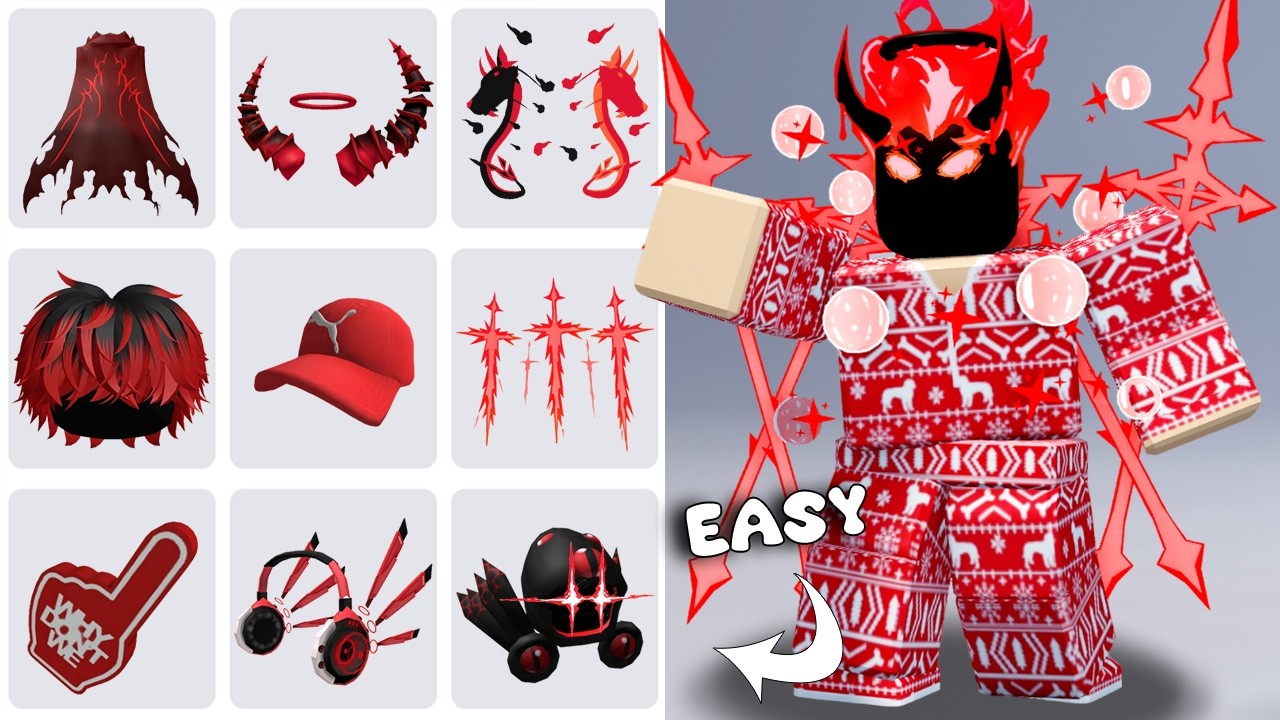 28 FREE RED ITEMS 🔴❤️ ON ROBLOX NOW! 2025 🔥