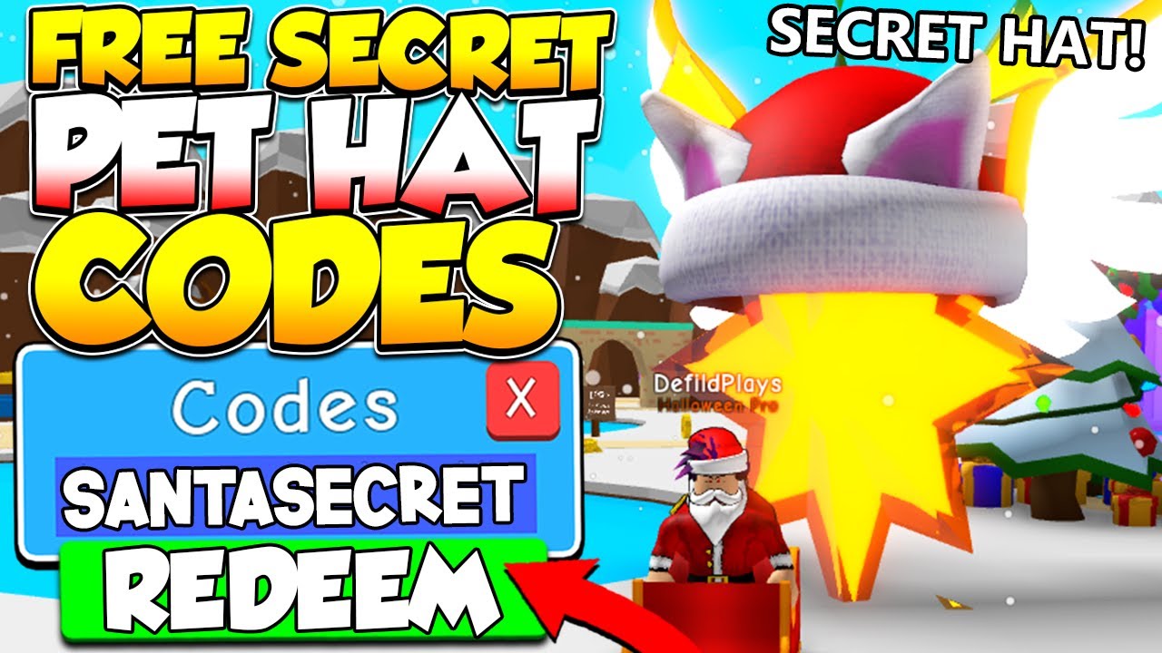 ALL FREE SECRET CHRISTMAS PET HAT CODES IN BUBBLE GUM SIMULATOR! Roblox
