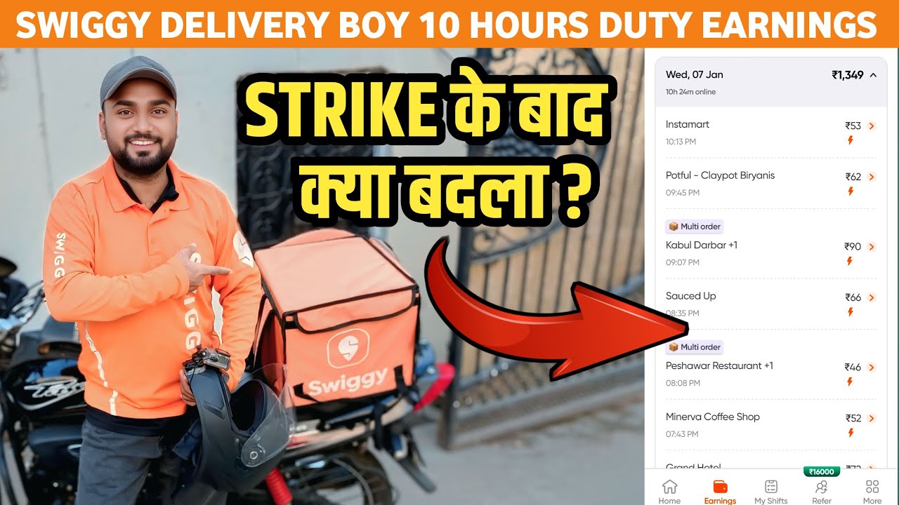 Swiggy Delivery Boy 10 Hours Earnings? Delivery Job करने से पहले ये Video देखलो 😳 
