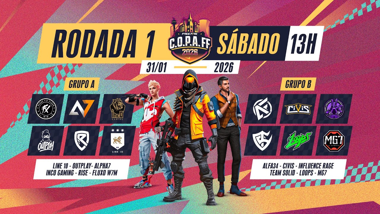 C.O.P.A FF 2026 🚨 PRÉ-WB  🏆 RODADA 1 - GRUPOS A e B 🚨 #freefire