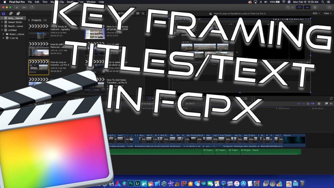 Как добавить ключевые кадры к тексту/титрам в Final Cut Pro X