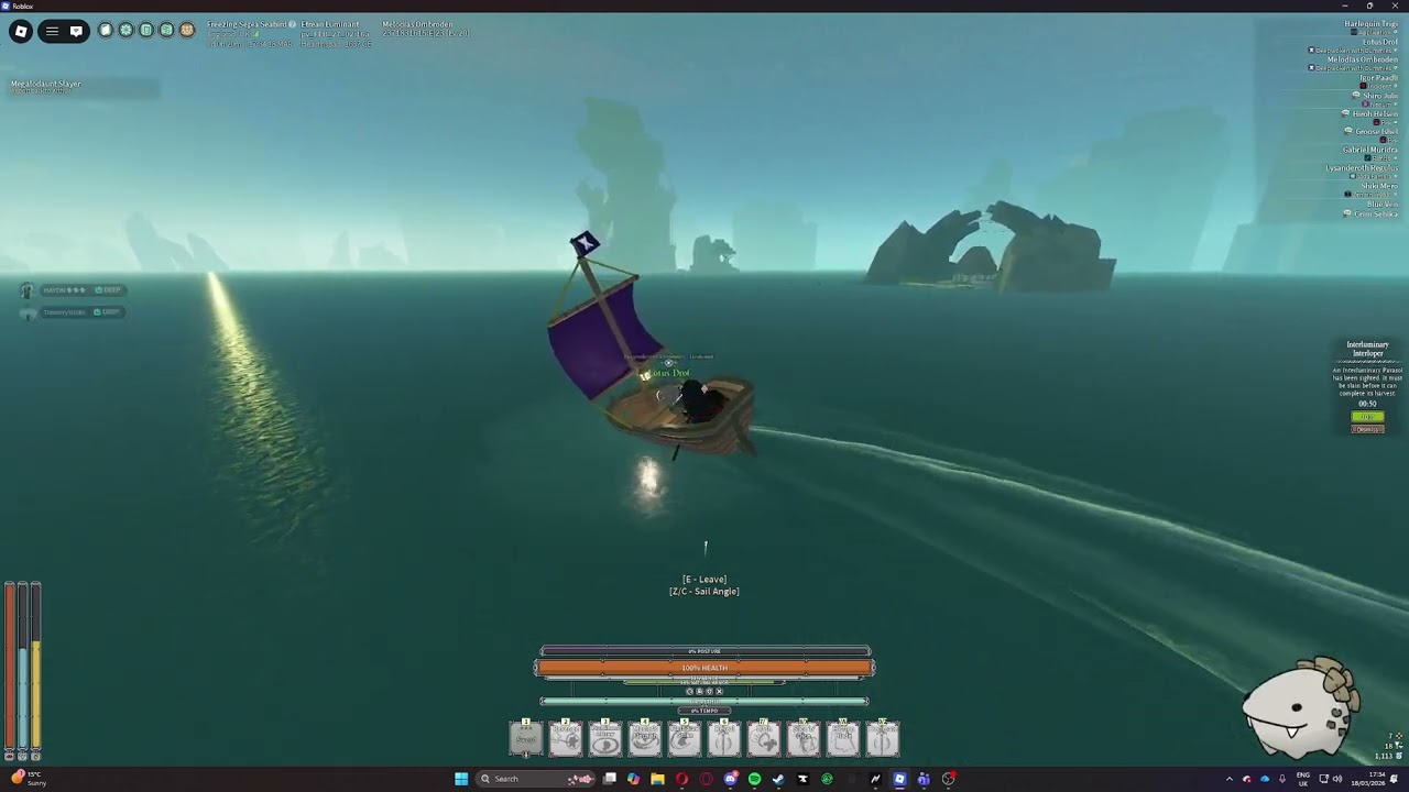 Deepwoken boat jank in the big 26