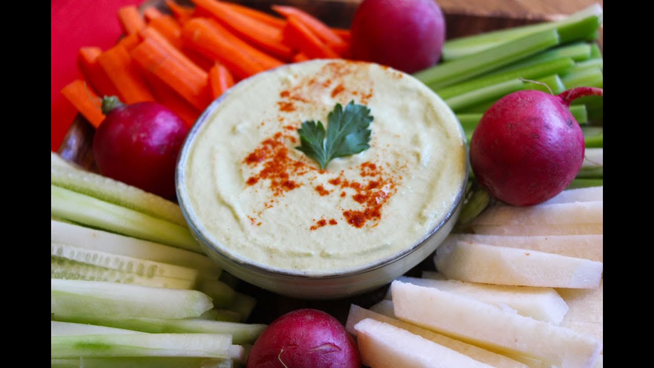 Hummus Veggie Dip! Low Fat, Raw Vegan
