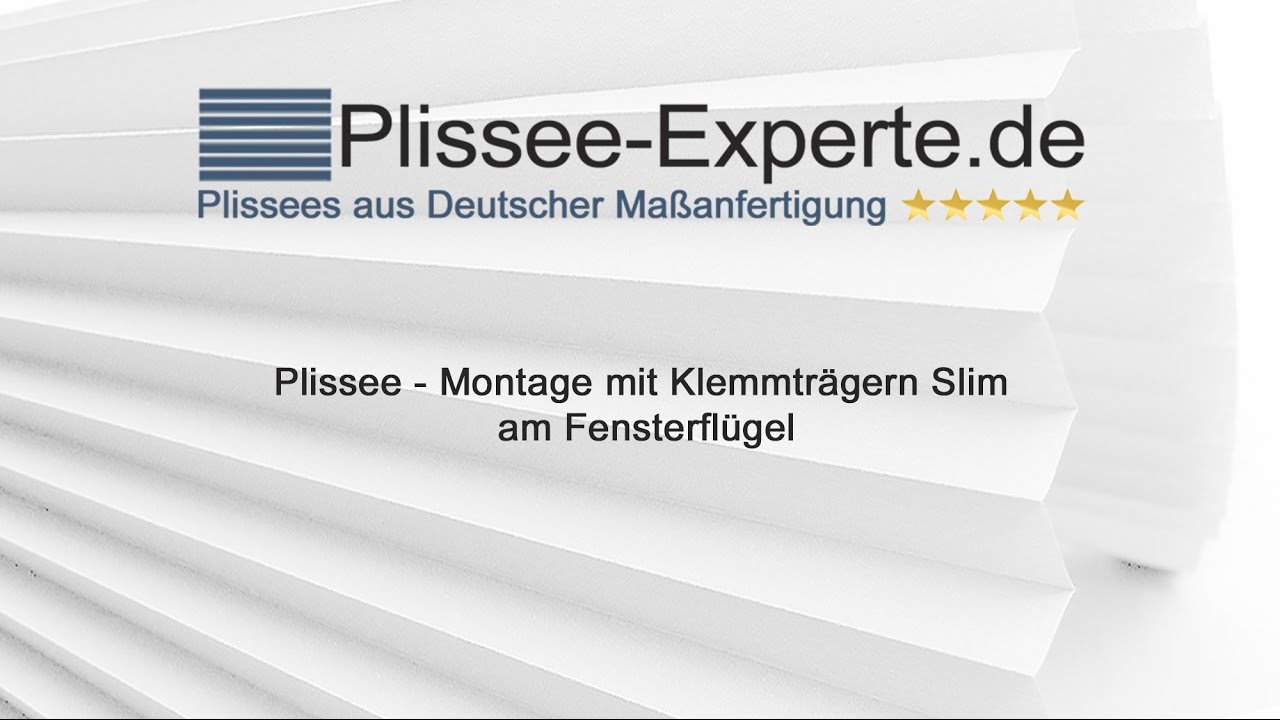 Plissee - Montage mit Klemmträgern Slim am Fensterflügel