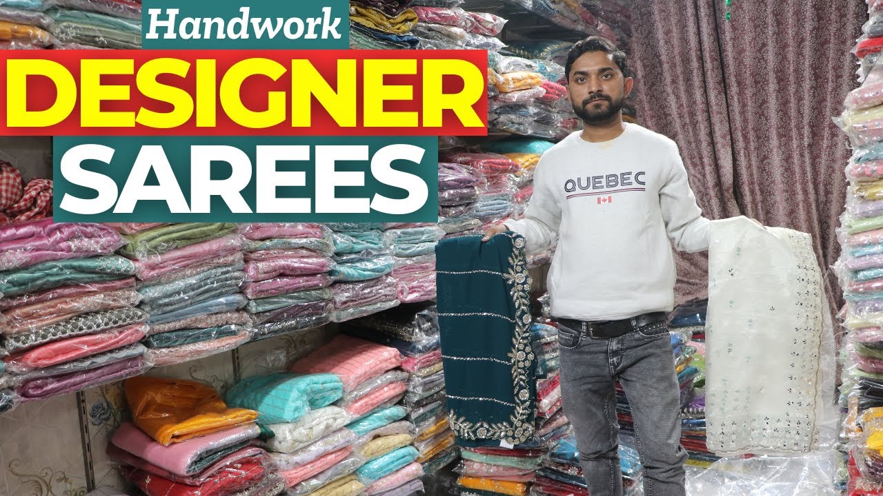 बॉलीवुड डिज़ाइनर Handwork Sarees | Saree Wholesale Chandni Chowk Delhi | Jimmy Choo Designer Sarees.