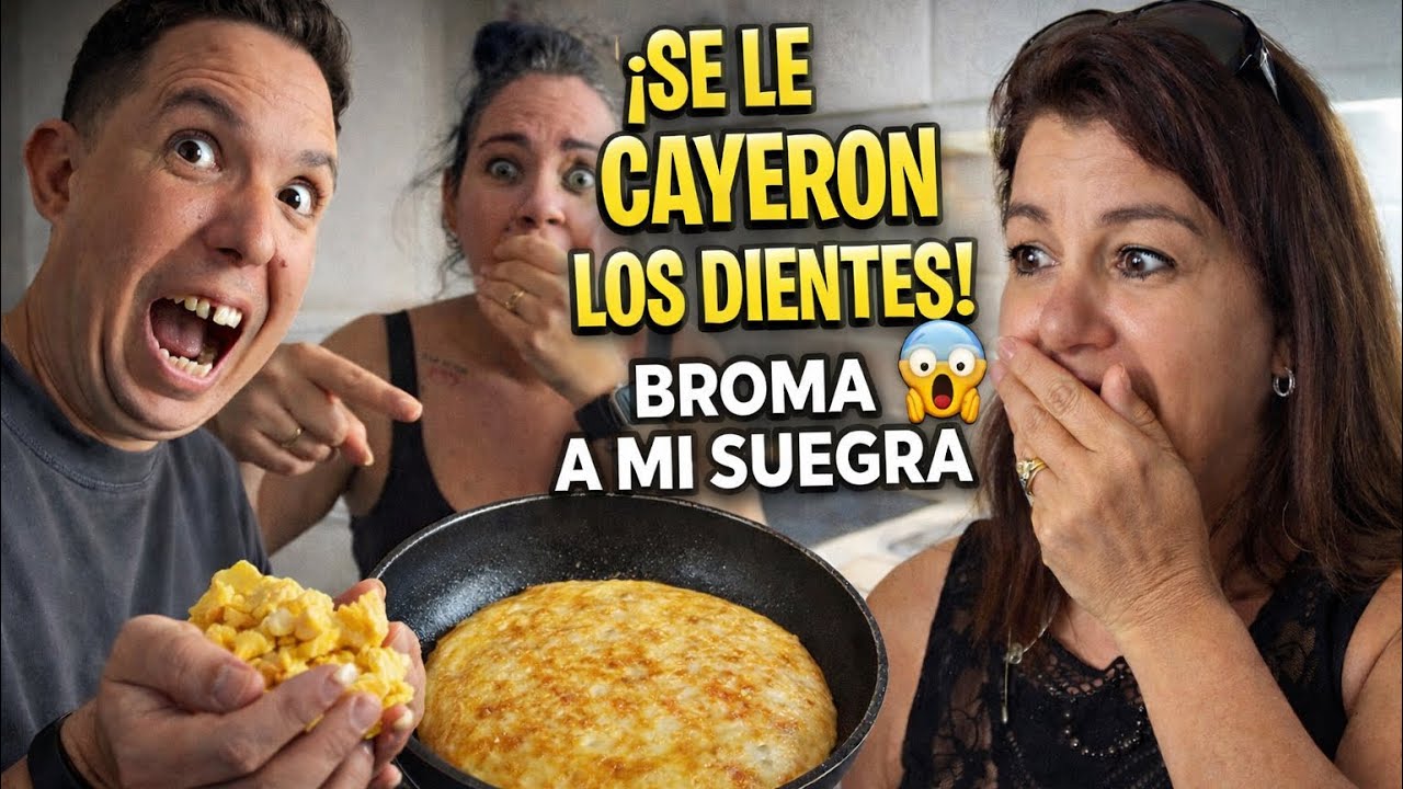 &iexcl;SE LE CAYERON LOS DIENTES !!🦷 COCINANDO TORTILLA! 😱 | Broma &eacute;pica a mi suegra