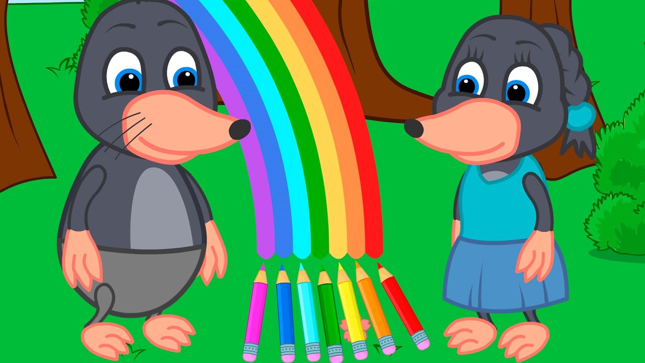 Benny Mole em Português Brasil - Desenhar Um Arco-íris Desenho Infantil Animado