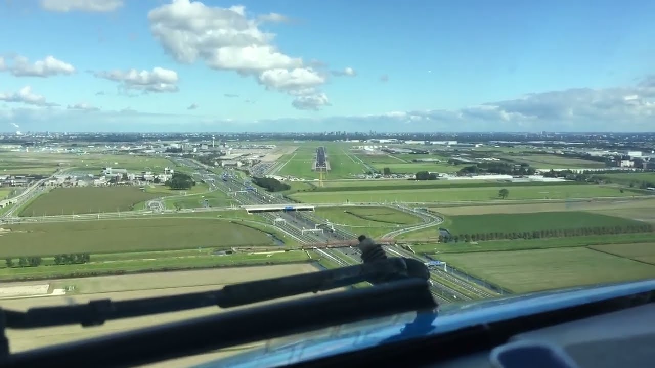 KLM 737 Landing Runway 06(Kaagbaan) Amsterdam Schiphol Airport
