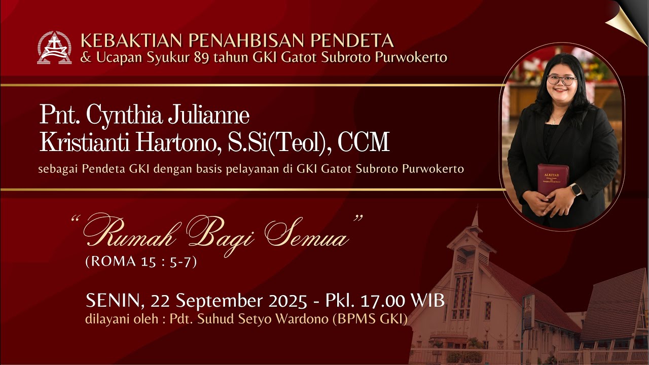 Kebaktian Penahbisan Pendeta | Pnt. Cynthia Julianne Kristianti Hartono